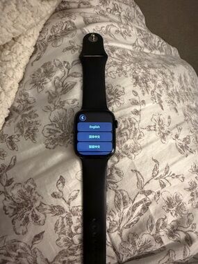 Apple Watch Series 7 with GPS + Cellular with Black Silicone Band